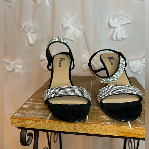 Browns Open Toe Sandal/Shoes with Silver Sparkle Jewelled Detail - Picture 2 of 5